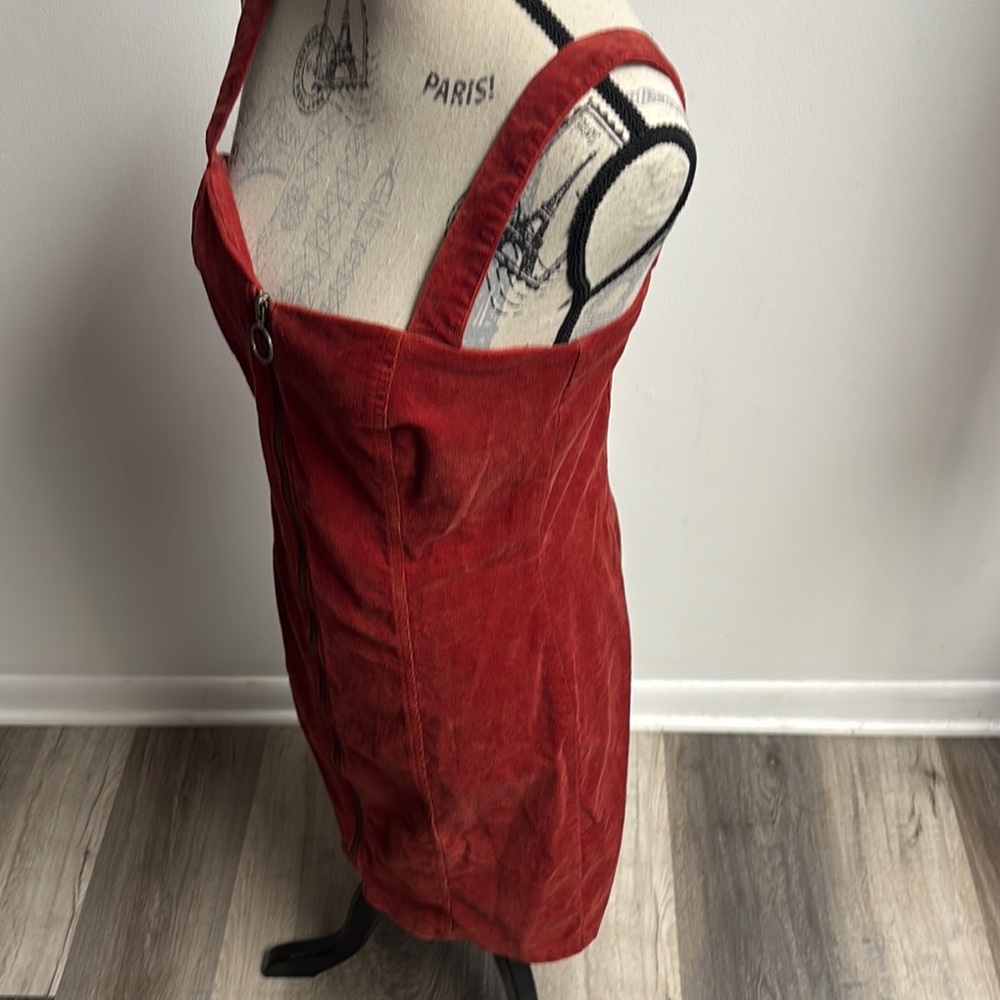 Y2K Burnt Orange Corduroy Dress - Picture 3 of 16